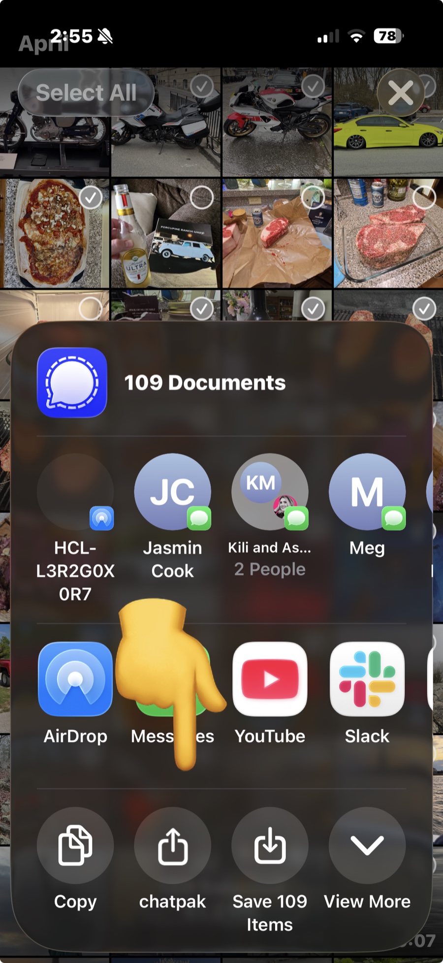 Export in one tap preview